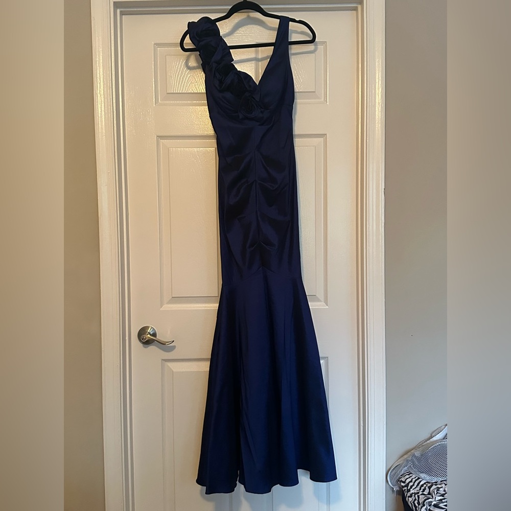 Midnight blue evening gown